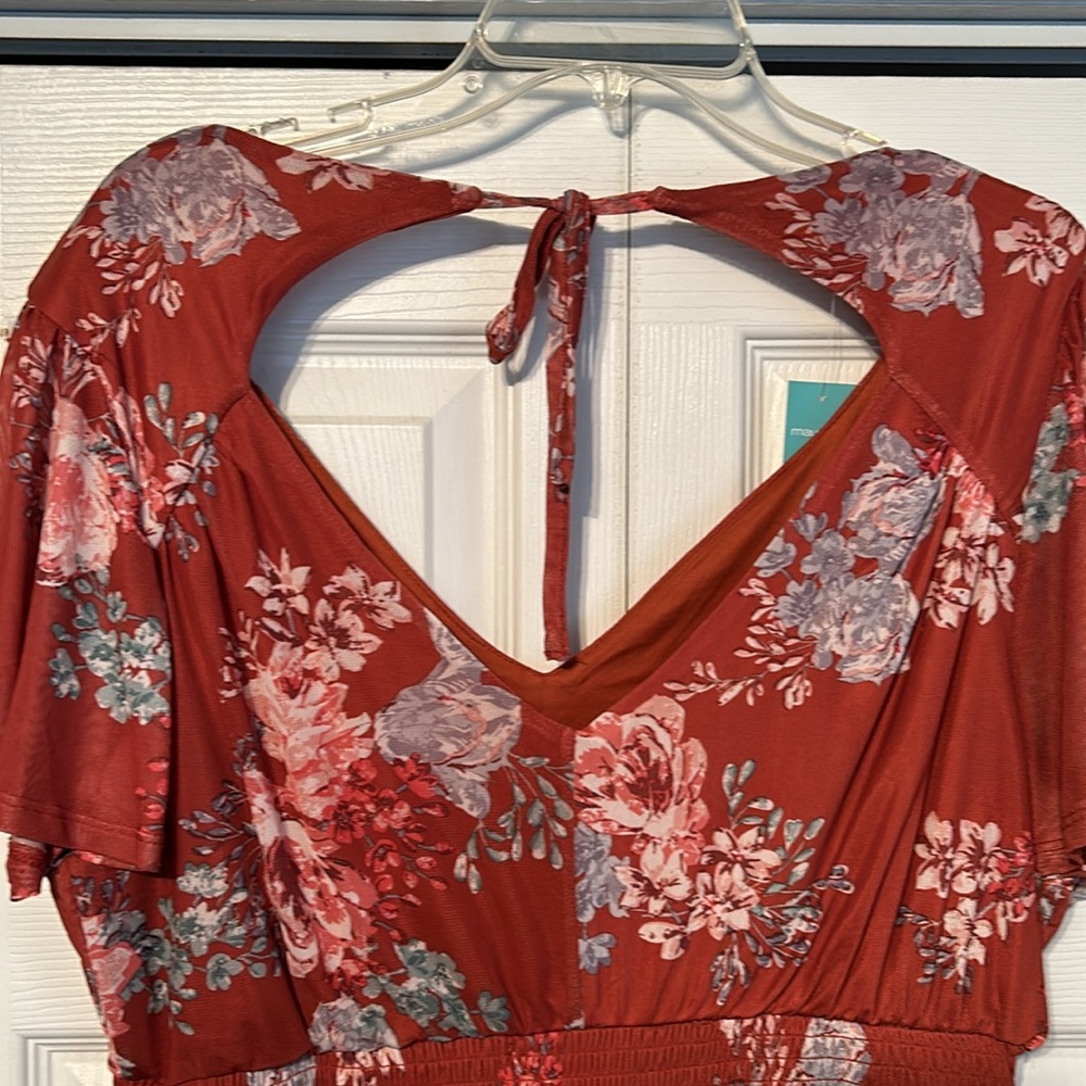 Maurices Rust Floral Maxi Dress - Picture 2 of 6